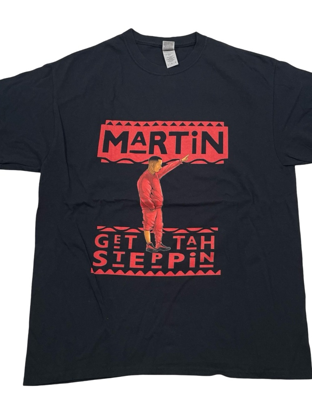 Martin Lawrence MARTIN “Get Tah Steppin” Size L Black Tee (Retail $35)